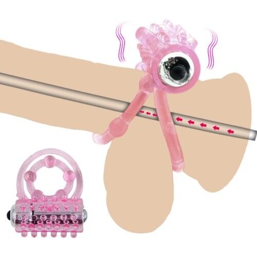 Dick Vibrator Wolf Ring Vibration Sex Toys Jelly Vibrating Sex Adjustable Adult Toys Tools Vibrator Clitrois Stimulator For Men