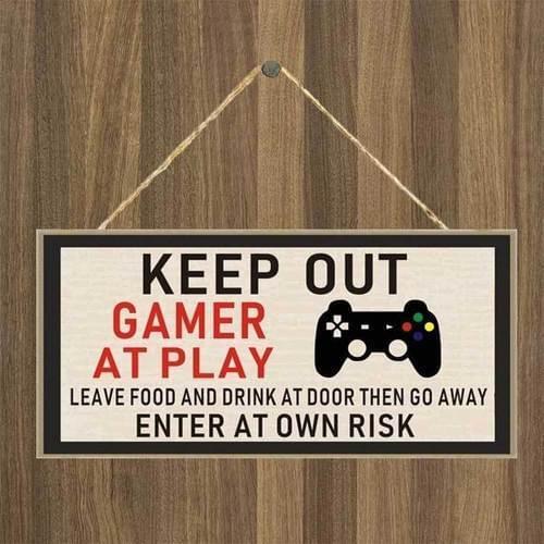 Keep Out Gamer at Play Enter at Own Risk Funny Novelty Bedroom Gifts Christmas Birthday Gift for Son Brother Boyfriend husband