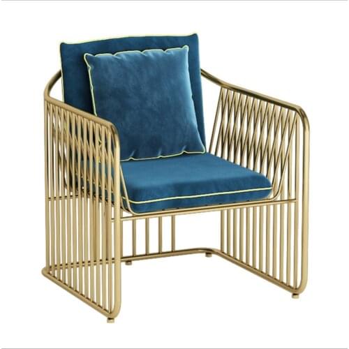 ChinaFurniture processing and production factory modern light luxury velvet single sofa with stainless steel foot