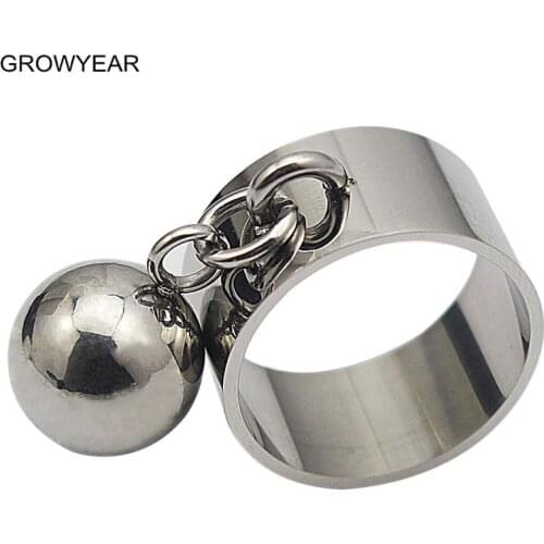 Christmas Gift Stainless Steel Ball Party Ring Silver Color Women Fashion Jewelry Size 7 10 9 8 6 11