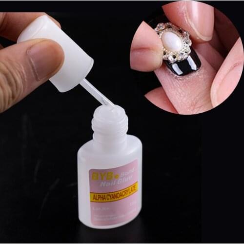 1Pcs Nail Glue Nail Tips Nail Glitter UV Acrylic Rhinestones False Nail Glue Decoration With Brush Extention Nail Tool 10g