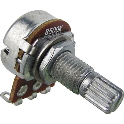 FLEOR 10pcs Small Guitar Pot Potentiometers B500K Linear Taper Long Shaft Guitar Accessories