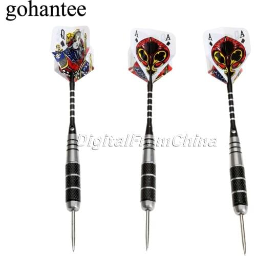 3Pcs Steel Tip Darts Stainless Steel Barrel Freccette Punta Morbida Aluminium Shafts Poker Pattern Flights Dart Accessories 22g