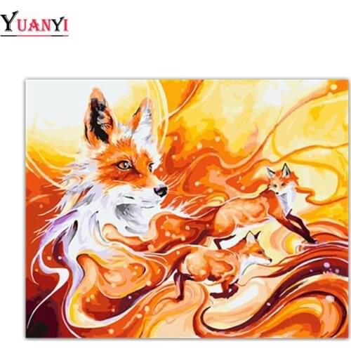 5D Diamond Embroidery Cross Stitch Fox DIY Full Square Diamond Painting Animal Art Full Round Diamond Mosaic Home Decor Gift