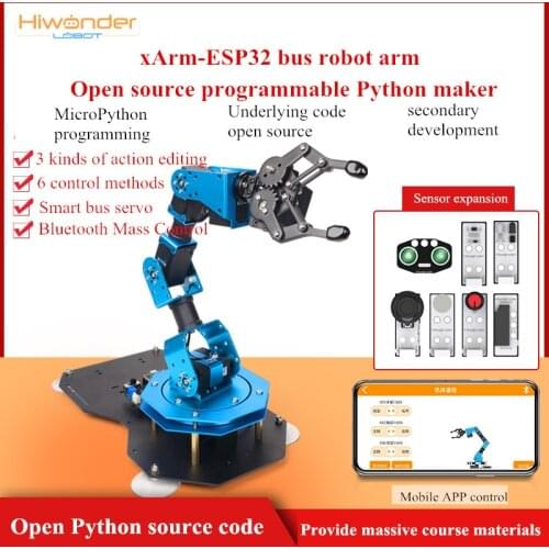 XArm 1S Robot Arm 5DOF Robot Arm Robotic Mechanical Arm Bus Servos Torque 25KG For Programming