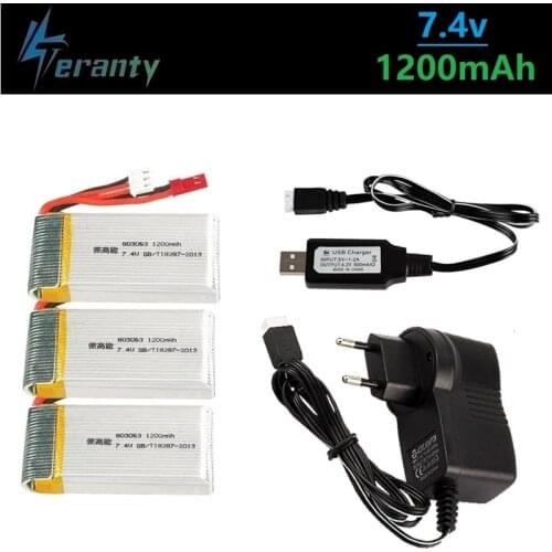For MJX X101 X102 7.4V 1200mAh Battery For Yi zhang X6 H16 H40WH V262 V333 V353B V666 RC Drone Quadcopter Spare Part charger set