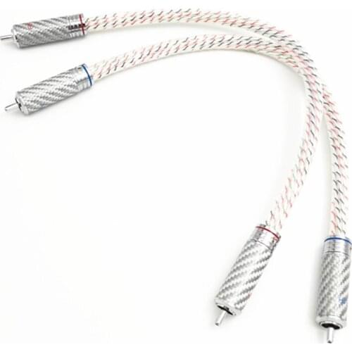 Audiocrast 7N Silver Plated HIFI Stereo Pair RCA Cable High-performance Premium Hi-Fi Audio 2rca to 2rca Interconnect Cable