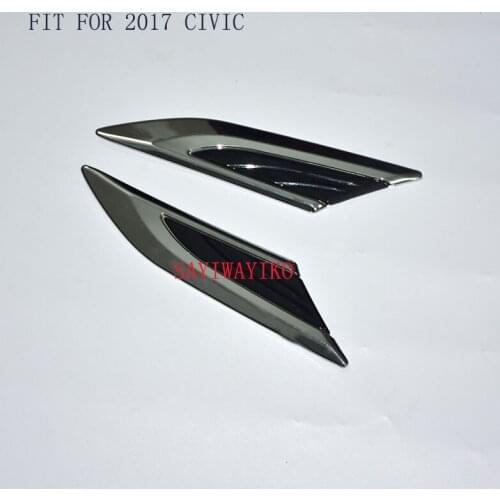 CAR STYLING 2 x Side Body Marker Fender Air Wing Vent Trims matte black Trim Pattern FIT For Honda Civic 2016 2017 2018 10th