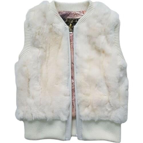 Childrens rabbit fur clothing new brand 2017 winter rabbit hair fur Women Rabbit hair vest