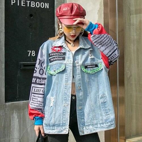 2020 Real Shot Hong Kong Style Loose Worn Washed Medium Length Denim Jacket Free Shipping Cool