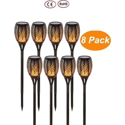 2-8 pcs Solar Flame Torch Light Flickering Waterproof Garden Decor Landscape Lawn Lamp Path Lighting Torch Outdoor Light smart o