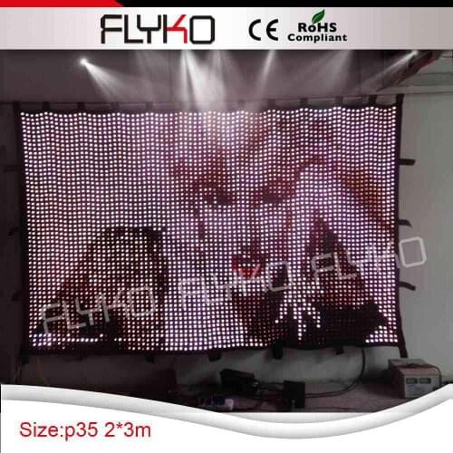 Hot new P35mm LED Video curtain 7ft by 10ft led backdrop for stage show wedding party