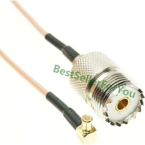 RG316 MCX MALE RIGHT ANGLE to UHF FEMale SO239 SO-239 JACKCoax RF Pigtail Cable