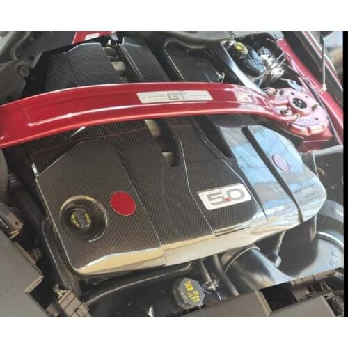 CARBON FIBER HOOD ENGINE MOTOR COVER TRIM BODY KIT CAP FOR Ford Mustang 5.0T 2015 2016 2017 2018 2019 2020 2021