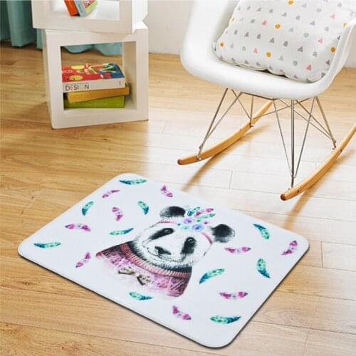 China Panda Print Carpets Child Living Room Cartoon Soft Rug Baby Room Cute Rugs Kid Bedroom Computer Chair Floro Mat And Carpet