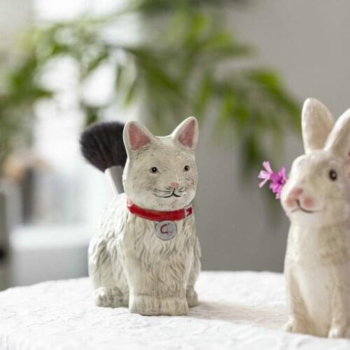 Classic Cute Rabbit Vase Pen Holder Makeup Tool Tube Small Vase Decoration Head Flower Vases Storage Box Brushes Holder Craft