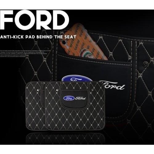 Leather Interior Accessories Car Seat Backrest Anti Kicking Pad For Ford Focus Fiesta Ranger Mondeo S MAX Kuga Mustang Fusion