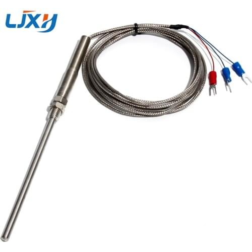 LJXH PT100 5x100mm Probe Thermocouple Temperature Sensor M8x1.25 Thread Industrial Sensor 1m/2m/3m/4m/5m