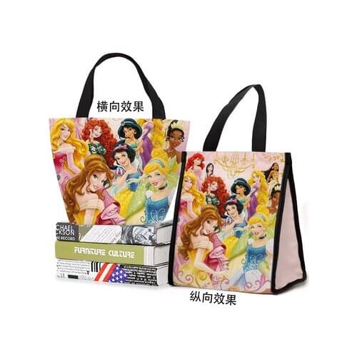 Disney Princess Series Anime Figures Cartoon Product Cosplay Accessories Customized Lunch Bag Warm Storage Gifts Unisex