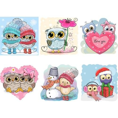 Cartoon Owl Series 5D DIY Full Round Drill Rhinestones Diamond Painting Mosaic Kits Art Craft Home Decor Gifts