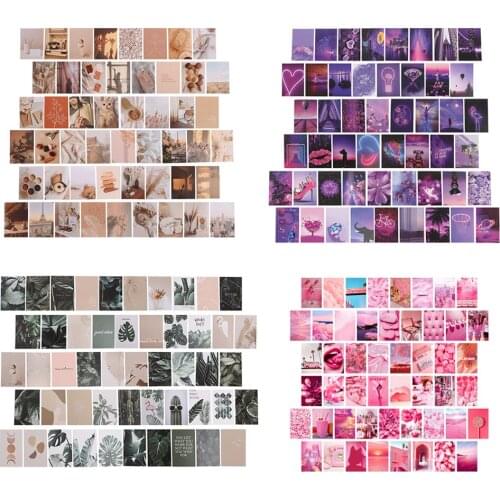 50Pcs/Set Posters Wall Stickers Afternoon Tea/Green Plants/ Purple Series Wall Art Decorations