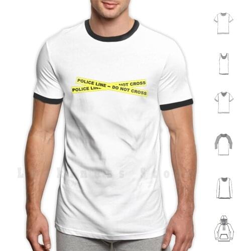 Police Line-Do Not Cross T Shirt Print 100% Cotton New Cool Tee Crime Criminal Crime Scene Forensics Forensic Science