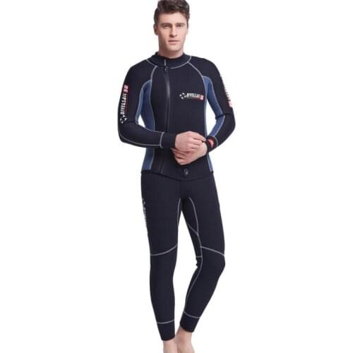 New 5mm Mens 2-Piece Set Sleeveless Wetsuit Diving Suit Watersports Surfing Sailing
