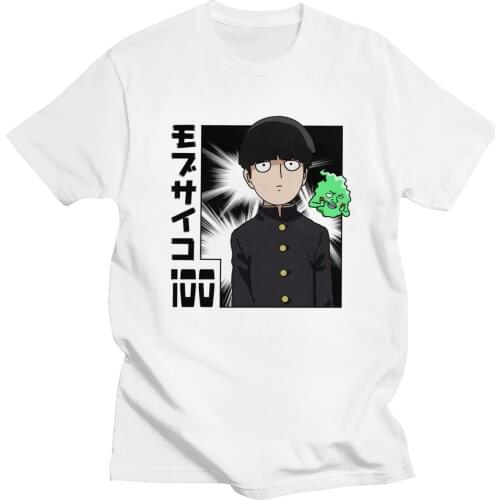 Novelty Manga Mob Psycho 100 Tshirt Men Short Sleeve Shigeo Kageyama T Shirt Ekubo Tee Tops Cotton T-shirt Clothing Merch Gift