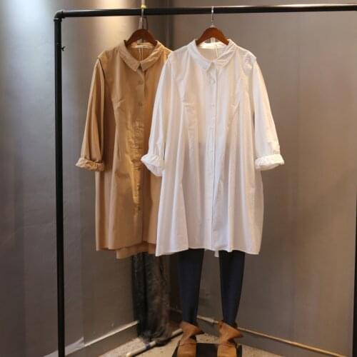 New Rui 2019 Fund Leisure Time Joker Comfortable Long Sleeve Jacket Cardigan Easy Will Yard Cotton Shirt Woman Tide