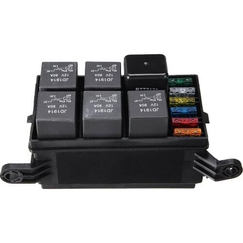 New Arrival 70mmx130mmx90mm Automobile 6-way Fuse Box Seat 6 Relay Block Holders 5 Road Fit For Car & Trunk