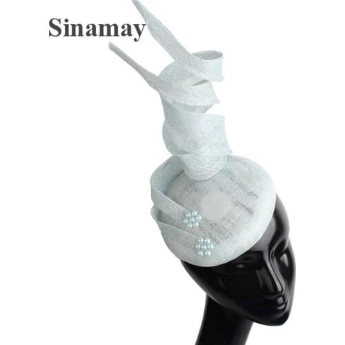 New 4-Layer Sinamay Vintage Fascinator Hat Cocktail Occasion Women Party Tea Chapeau Headbands Female Bridal Married Headwear