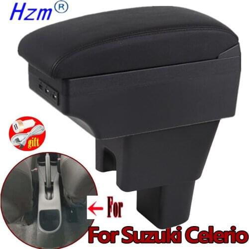For Suzuki Celerio Armrest Box For Suzuki Celerio Center Console Modification Accessories Cup Holder Large Space USB Interface