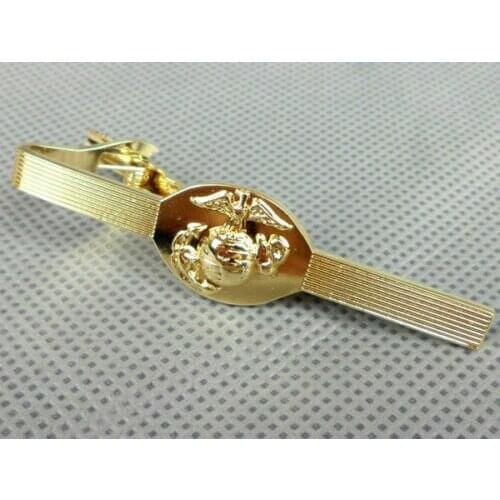 US USMC MARINE CORPS METAL TIE CLIP BADGE GOLD CLASSIC MILITARY military Store
