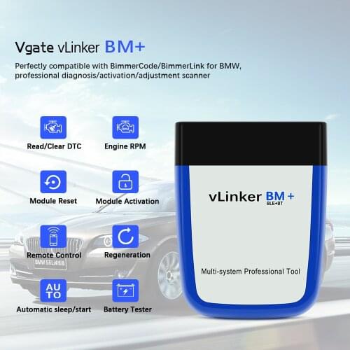 Vgate vLinker BM+ ELM327 V2.2 For BMW Scanner BT 4.0 Wifi OBD 2 OBD2 Car Diagnostic ELM 327 Auto Tool For BMW Bimmercode