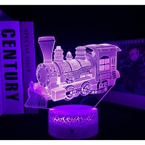 Railway Engine Locomotive LED Night Light for Kids Bedroom Decoration Unique Birthday Gift for Children Study Room Desk Lamp