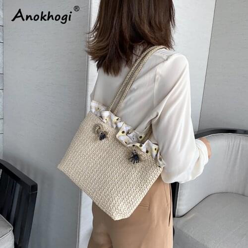 Women Summer Staw Shoulder Bag Woven Natural Material Casual Shopping Bag Big Capacity Bags ML69