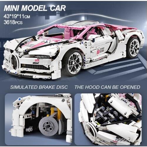 1:10 Bugattied racing car 1.9kg Assemble city building blocks simulation model mini bricks educational toys for children