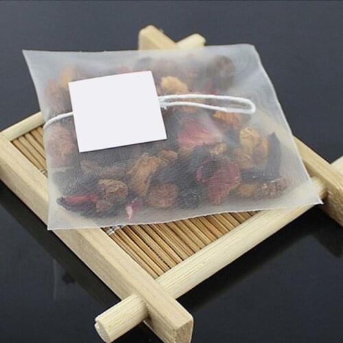 2000pcs/lot Pyramid Nylon Empty Tea Bags Filters TEA Tag Transparent Teabag with white tag