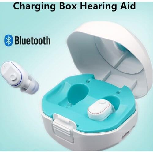 2021 Bluetooth Rechargeable Hearing Aids In Ear Invisible Hearing Aid Adjustable Mini Ear Sound Amplifier For Elderly