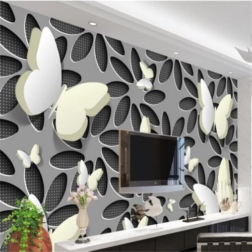 Beibehang Large custom wallpaper 3D butterfly flower fashion background wall custom 3d photo wallpaper room mural
