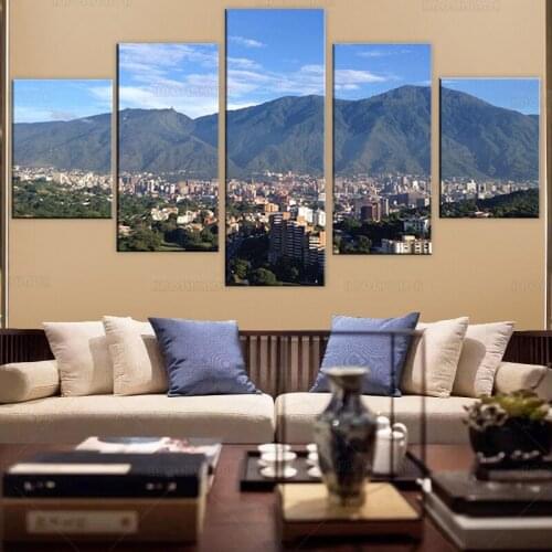 5 Pieces Avila Caracas Mountain Landscape painting Canvas Print Wall Art Poster Modern Home Decoration Living Room Pictures
