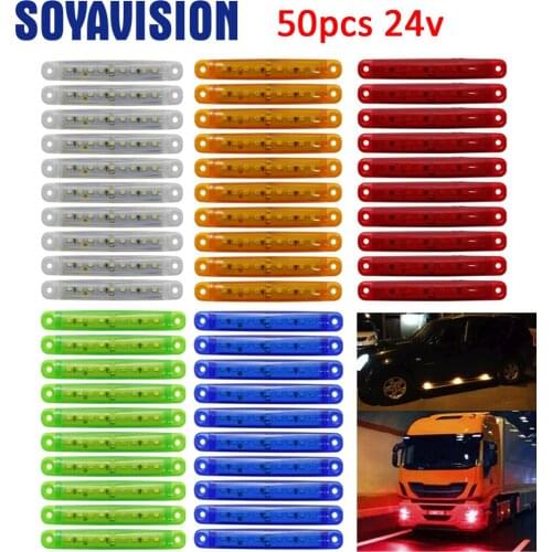50pcs 24v Waterproof 9SMD Auto Car Truck Trailer Side Marker Indicators Light Lamp Super Bright Light Low Power Consumption