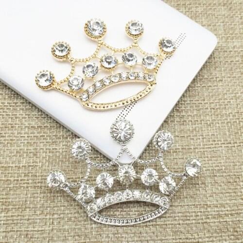 50pcs Crown Rhinestone Applique Button Charms Strass Jewelry Crystal Wedding Brides Hair Decor Invitation Earring Brooch Bag DIY