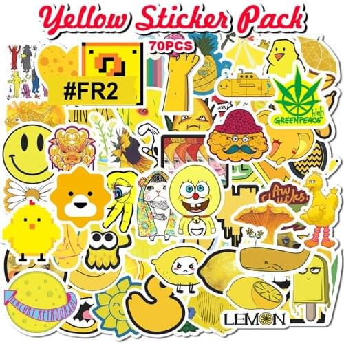 70pcs Pack Cartoon Cool Cute Stickers Waterproof Suitcase Bike Motorcycle Helmet Car Styling Accessories Stickers
