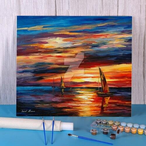 Scarlet Sails DIY Paint By Numbers Complete Kit Acrylic Paints 50*70 Painting On Canvas Home Decoration For Adults Handiwork
