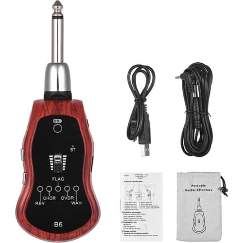 B6 Guitar Headphone Amp Mini Plug Guitar Amplifier Bluetooth Receiver Rechargeab