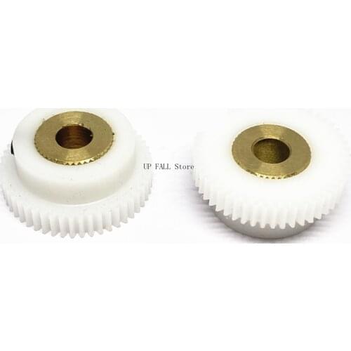 Mute POM Spur Gear 0.5M 50/60/65 Teeth Copper Sleeve 4/5/6/6.35mm Nylon Boss Gear