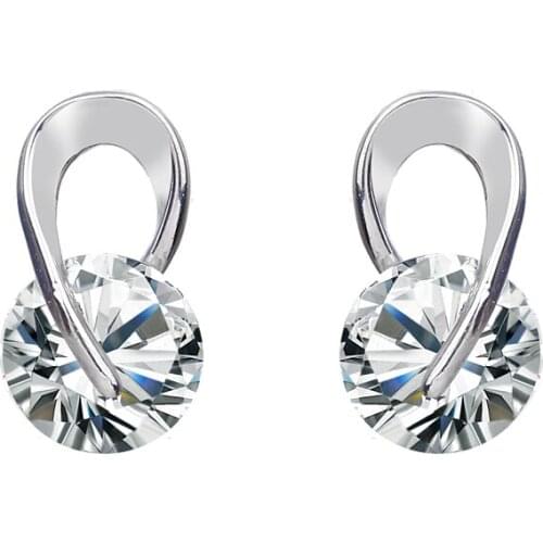 Bettyue Brand Fashion Charm AAA Cubic Zircon White Gold Color Rotatable Jewelry Earrings For Woman Elegance Wedding Party Gift