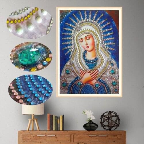 DIY Special Shaped 5D Religion Diamond Painting by Number Kit Partial Drill Rhinestone Embroidery Arts Craft