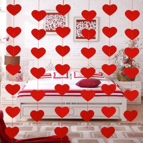 Fad Hanging Decoration Love Red Heart Party Valentines Day Engagement Strings